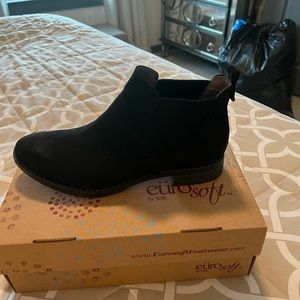 Black genuine suede bootie by Sofft